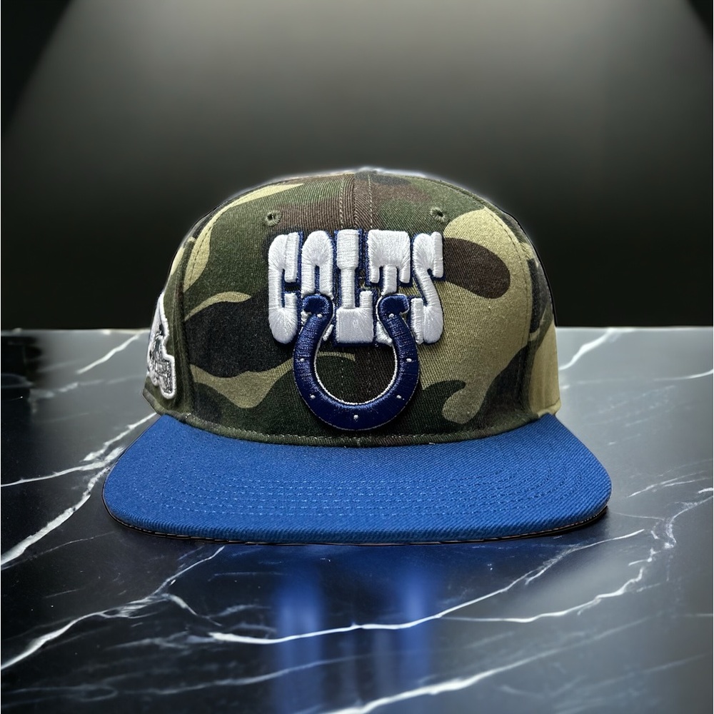 NWOT NFL Indianapolis Colts PRO STANDARD Camouflage 2 Tone Leather Strapback Hat